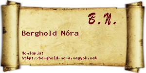 Berghold Nóra névjegykártya