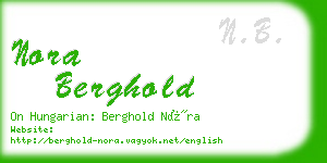nora berghold business card
